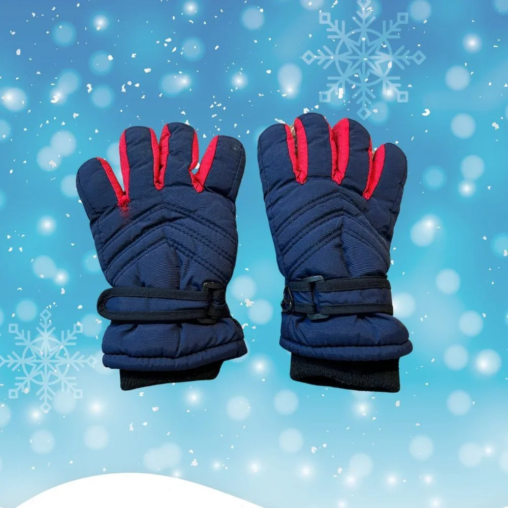 Navy Fleece Winter Non Slip Gloves